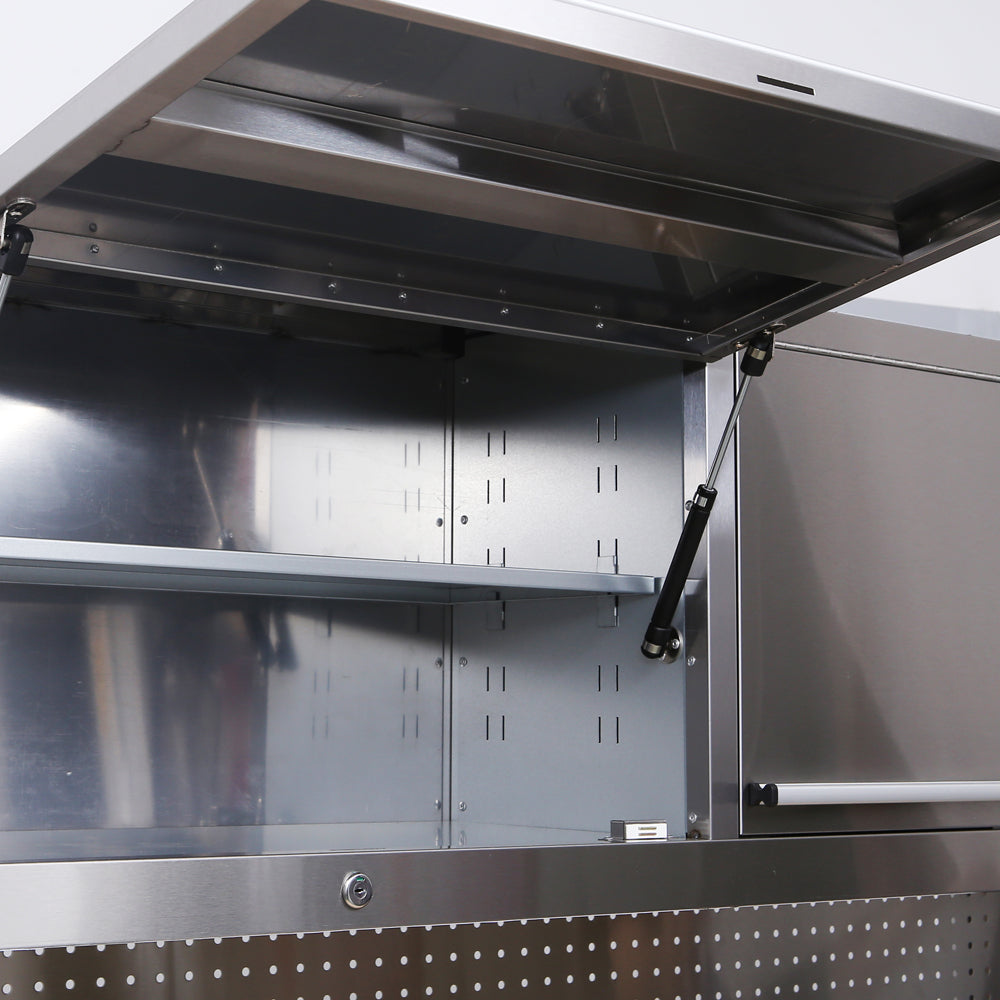 HYXION 72" STAINLESS STEEL TOOL CHEST (15 DRAWERS, 3 CABINETS)
